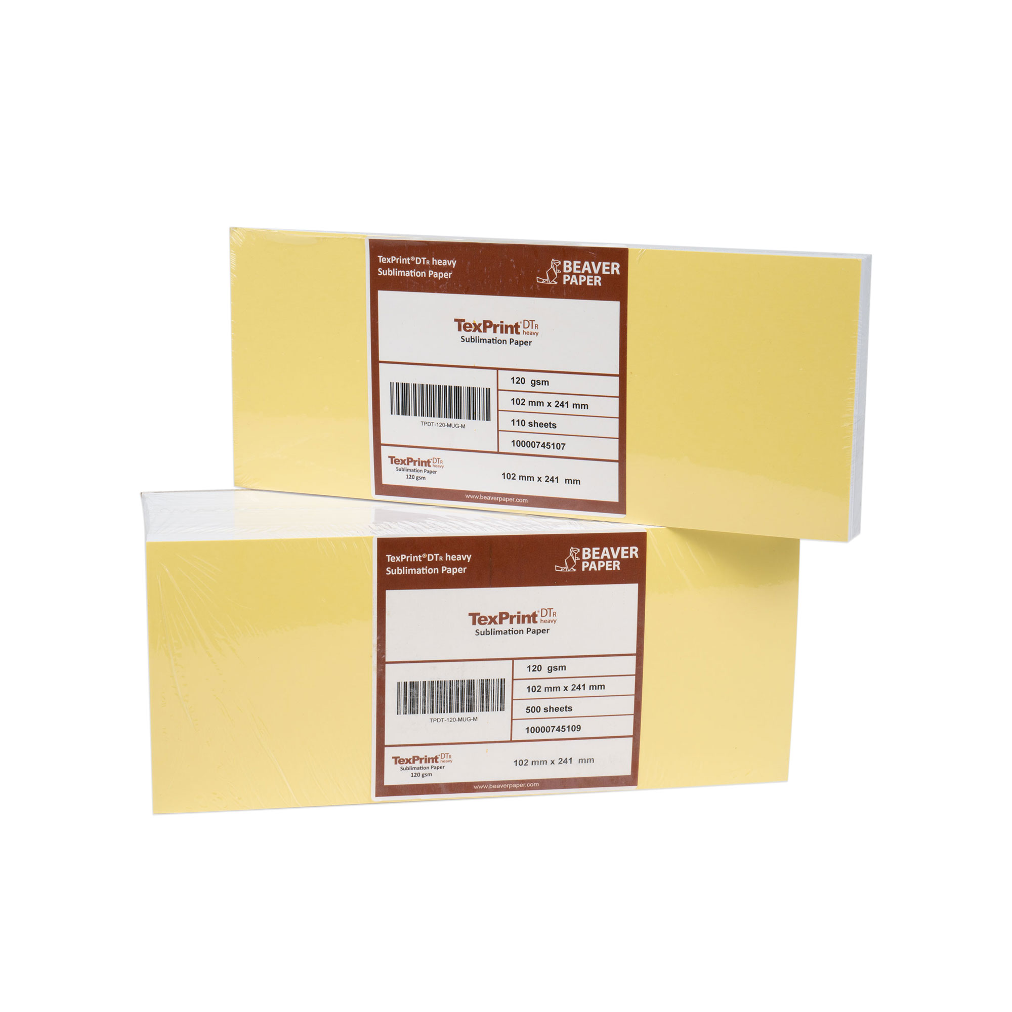 TexPrint® DT Heavy 120 g/qm, Sublimationspapier für Tassen, Format 102 x 241 mm