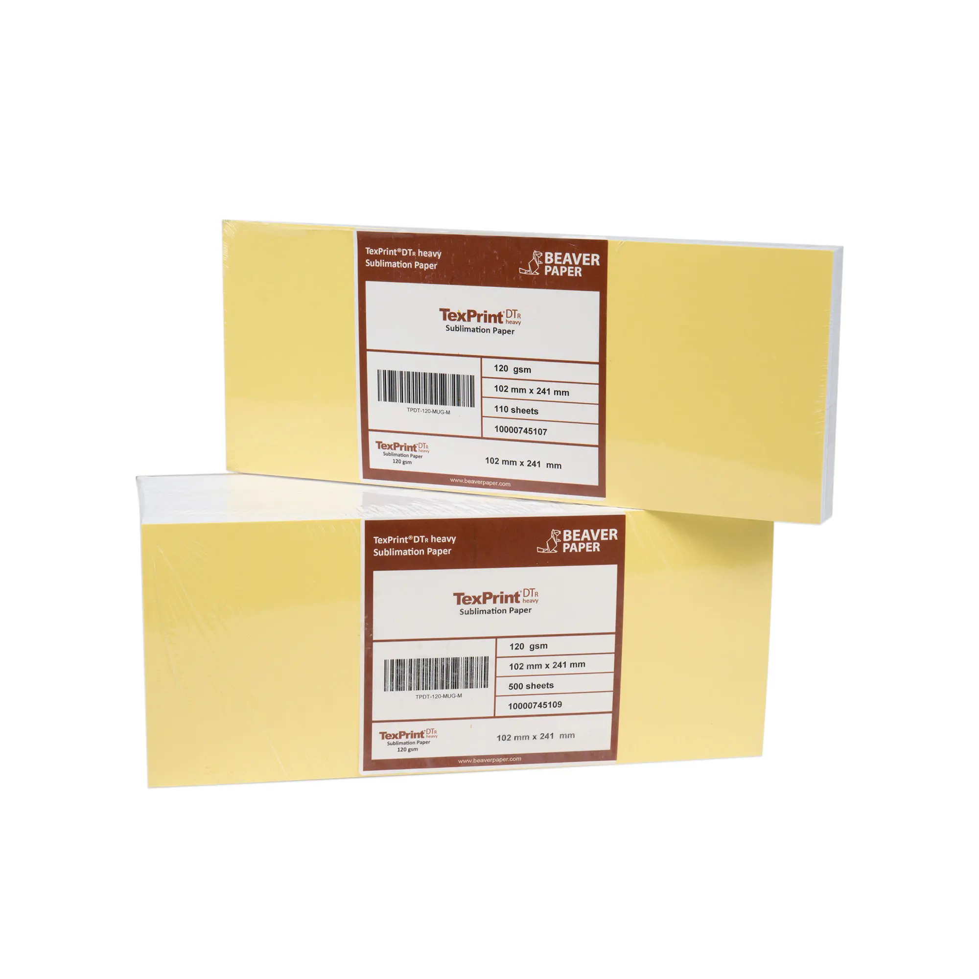 TexPrint® DT Heavy 120 g/qm, Sublimationspapier für Tassen, Format 102 x 241 mm