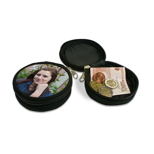 Mini coin purse, black, size Ø 90 mm, 200 pcs./carton