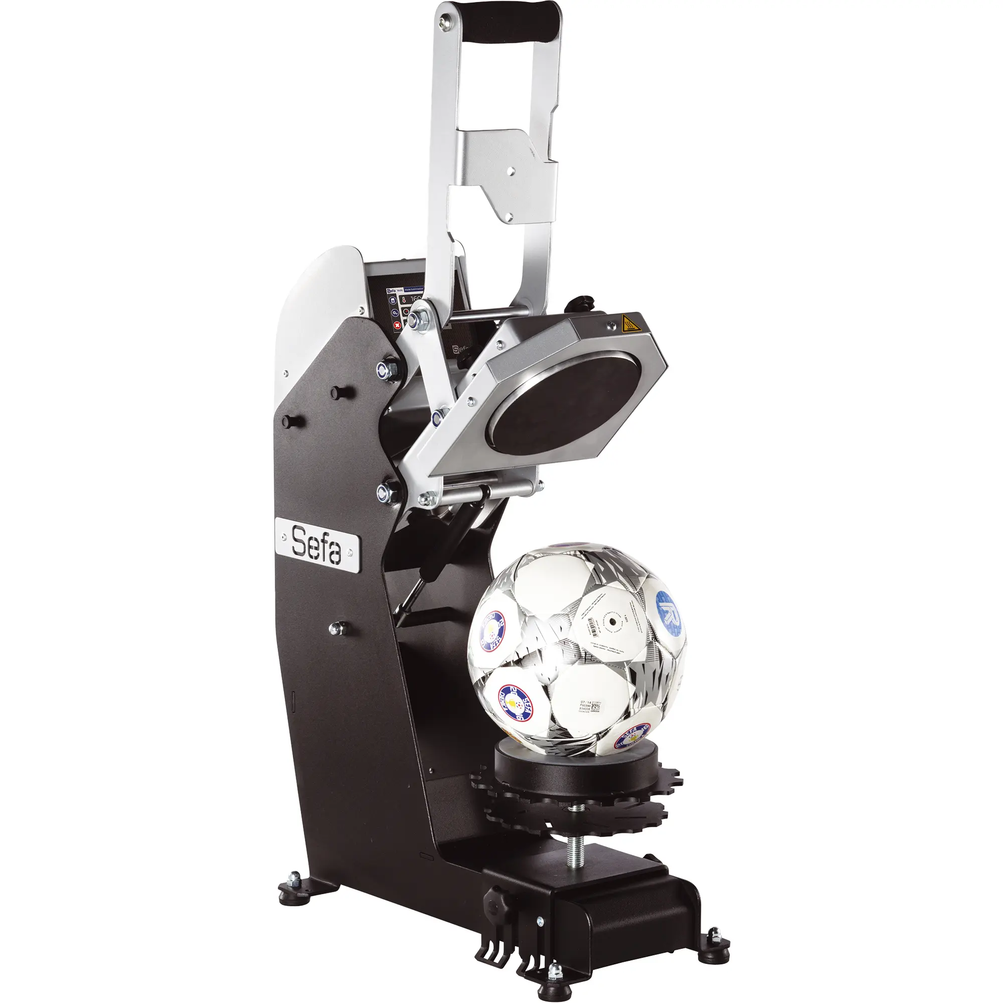 SEFA Presse für Bälle, Mützen, Logos und Schuhe, mit automatischer Öffnung