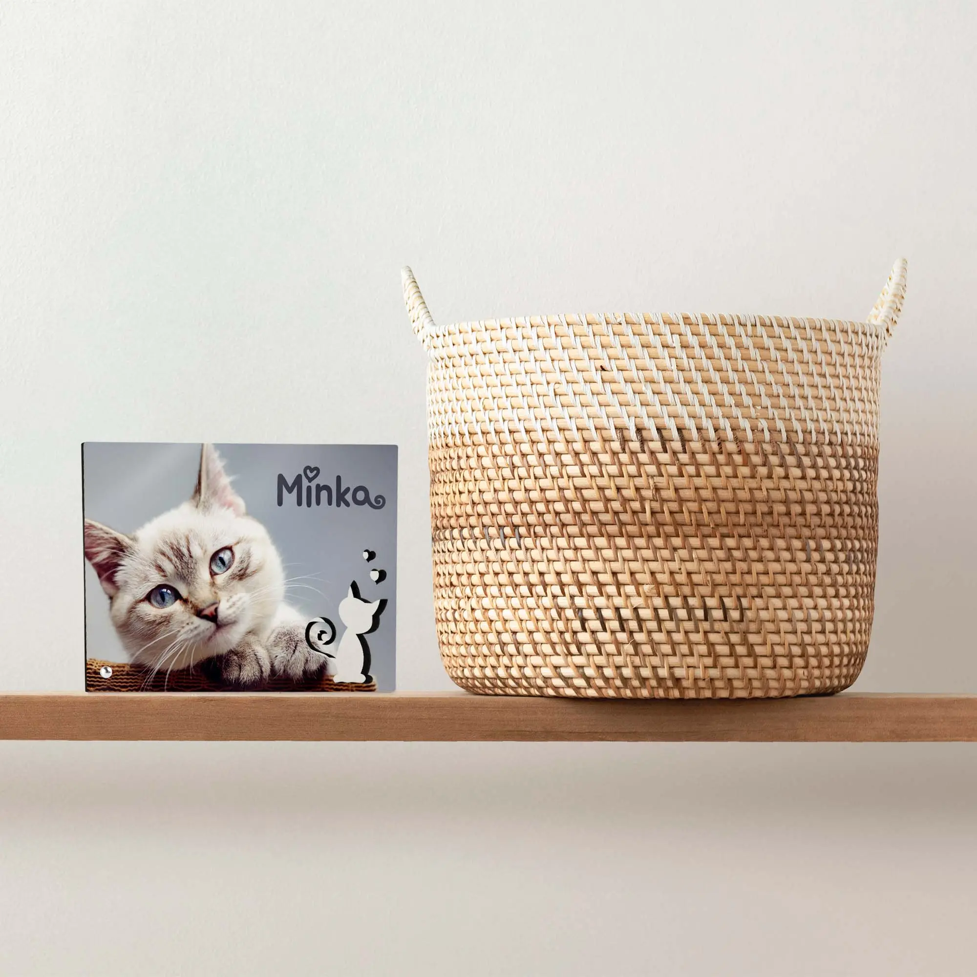 Sublistar® MDF Picture frame, design „Cat“, 13 x 18 cm, 6 mm thickness, Landscape format,