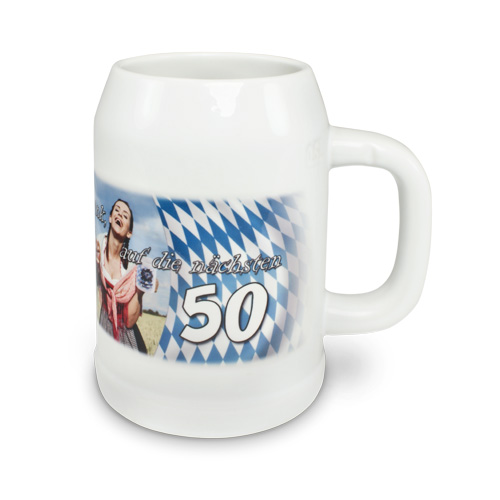 Bierkrug Upper Class RADLER 500 ml, Farbe Weiß ohne Deckel Bierkrug Upper Class RADLER 500 ml, Farbe Weiß ohne Deckel