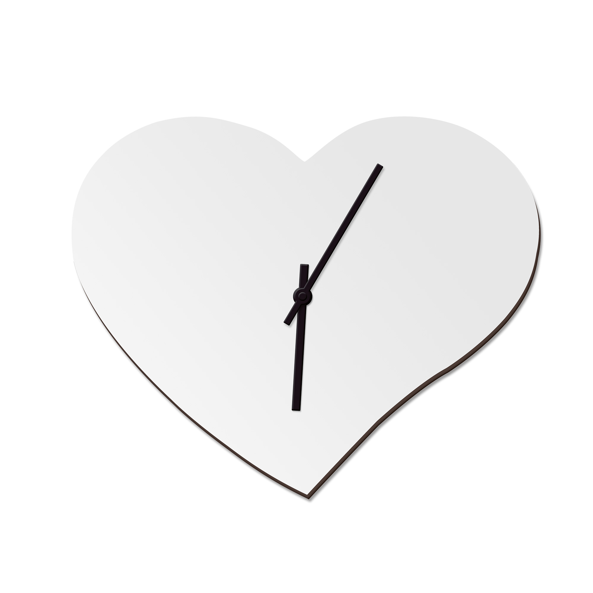 Horloge murale en fibres dures en forme de coeur, diverses versions Horloge murale en fibres dures en forme de coeur, diverses versions