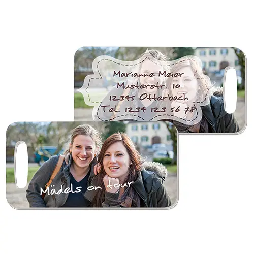 UNISUB Kofferanhänger weiß-glänzend, 44 x 88 mm, Beidseitig bedruckbar