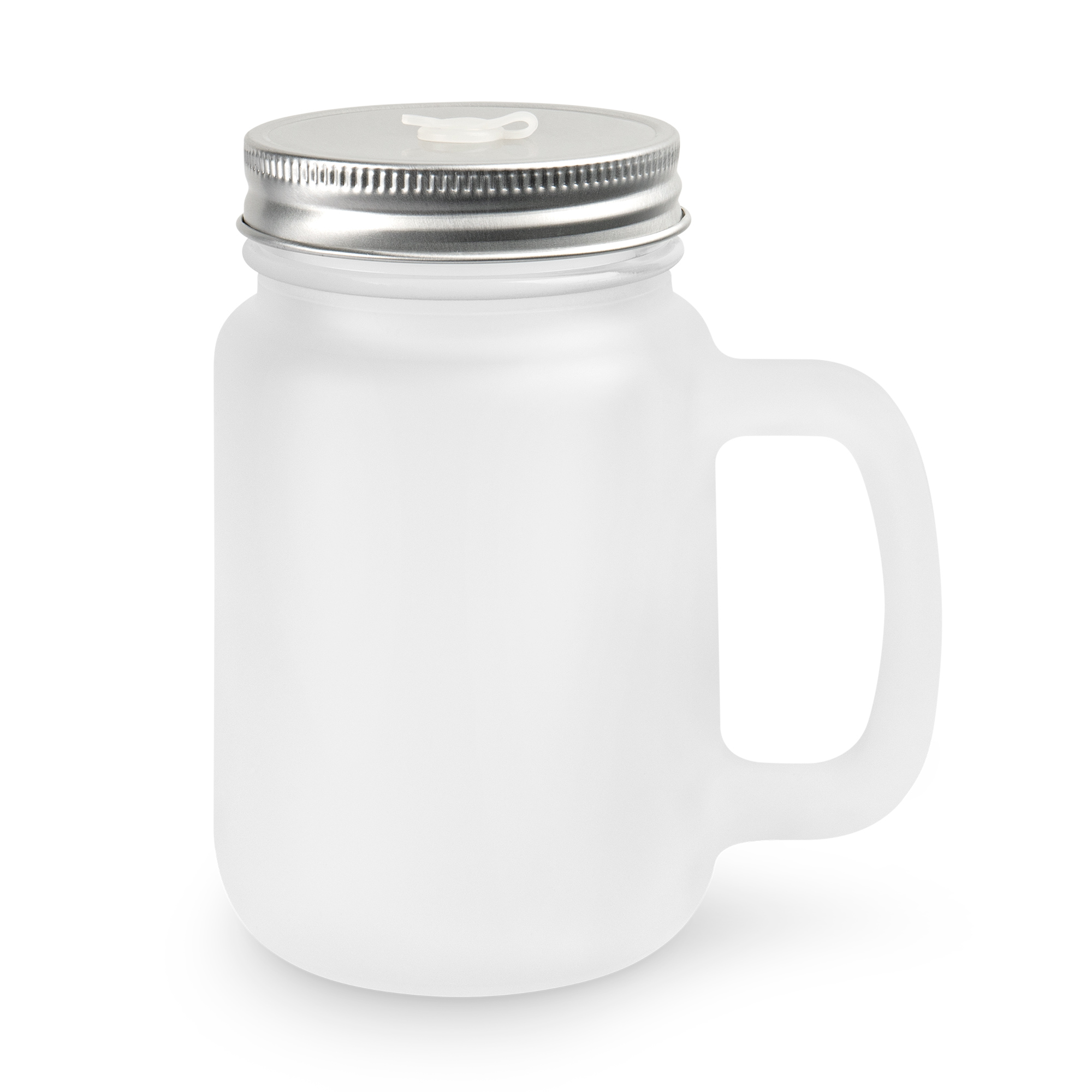 Mason Jar en verre avec anse, couvercle et une paille, différentes versions