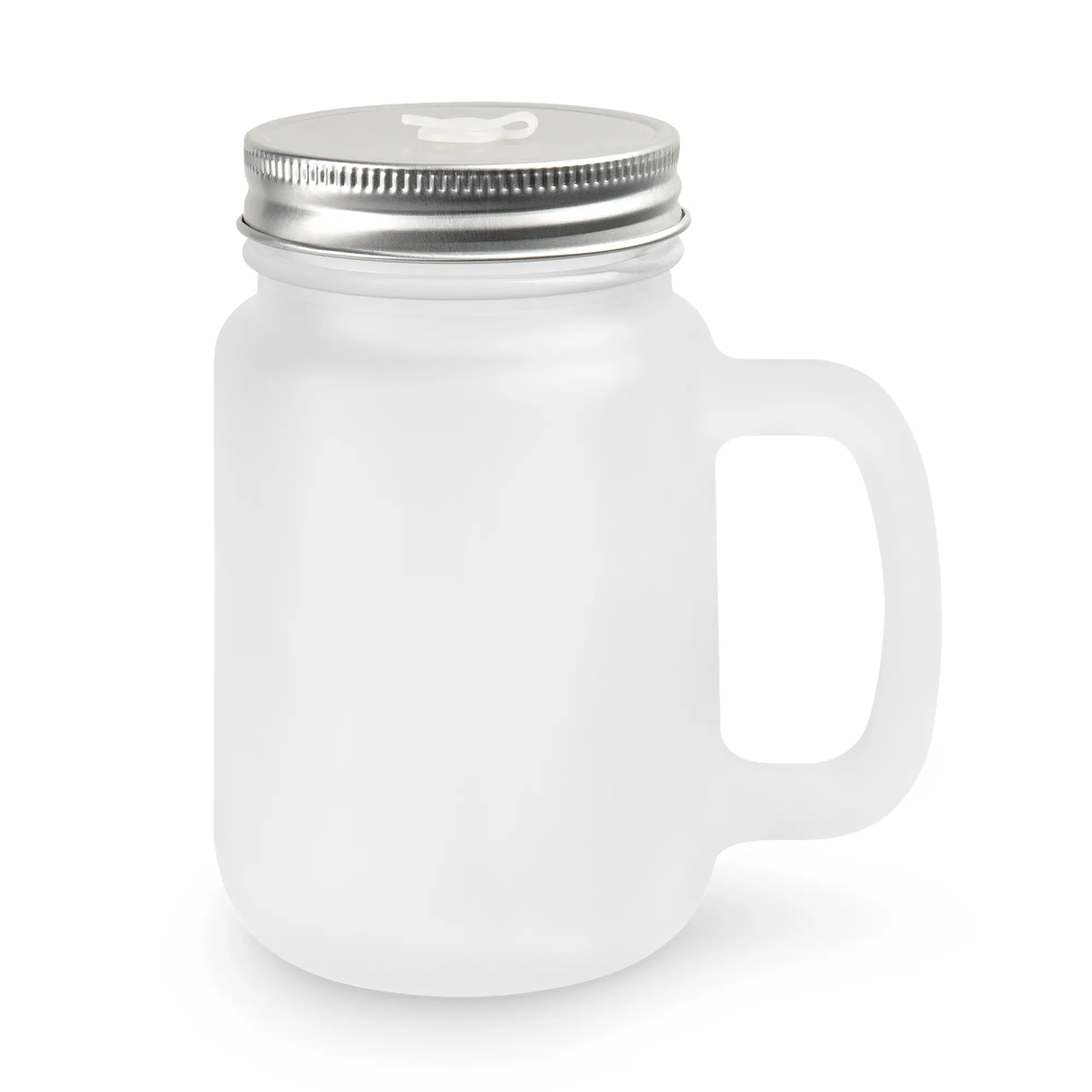 Mason Jar Henkelglas mit Deckel und Trinkhalm, versch. Ausführungen