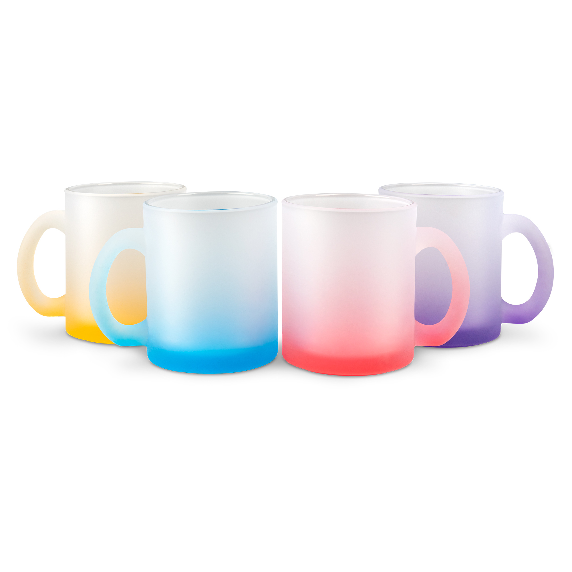 Startset Glastasse mit Farbverlauf 10oz, Orca™ Coating, 12 Tassen, farblich sortiert Startset Glastasse mit Farbverlauf 10oz, Orca™ Coating, 12 Tassen, farblich sortiert