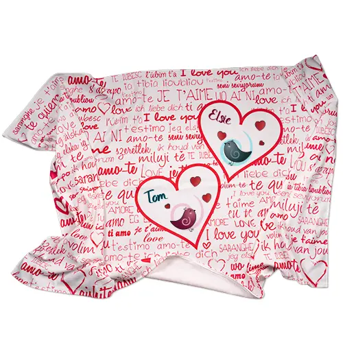 Mikrofaser Fleece-Decke aus 100% Polyester, Größe 95 x 150 cm, einseitig bedruckt mit versch. Motiven