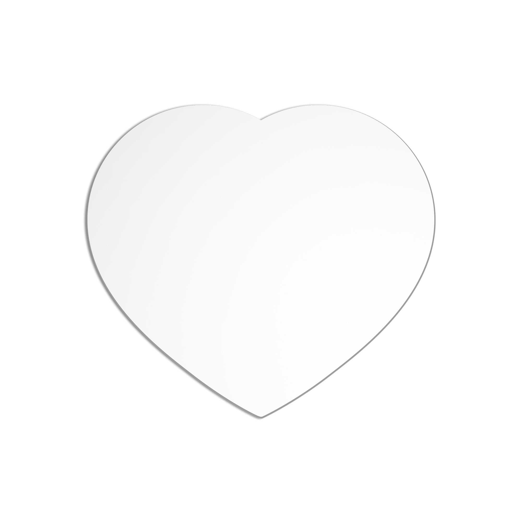 Plaque de rechange en aluminium pour aimant en métal argenté MAGM-HZ, forme de coeur, blanc brillant, taille 62 x 56 mm, 100 pcs./pack