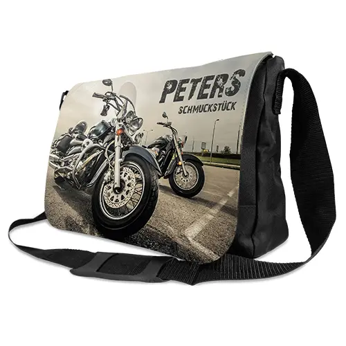 Sublistar® Schultertasche REPORTER mit wechselbarer Frontlasche, Schwarz