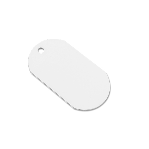 UNISUB Pendentif en aluminium blanc brillant, 30 x 50 mm, imprimable recto, 50 pcs./carton