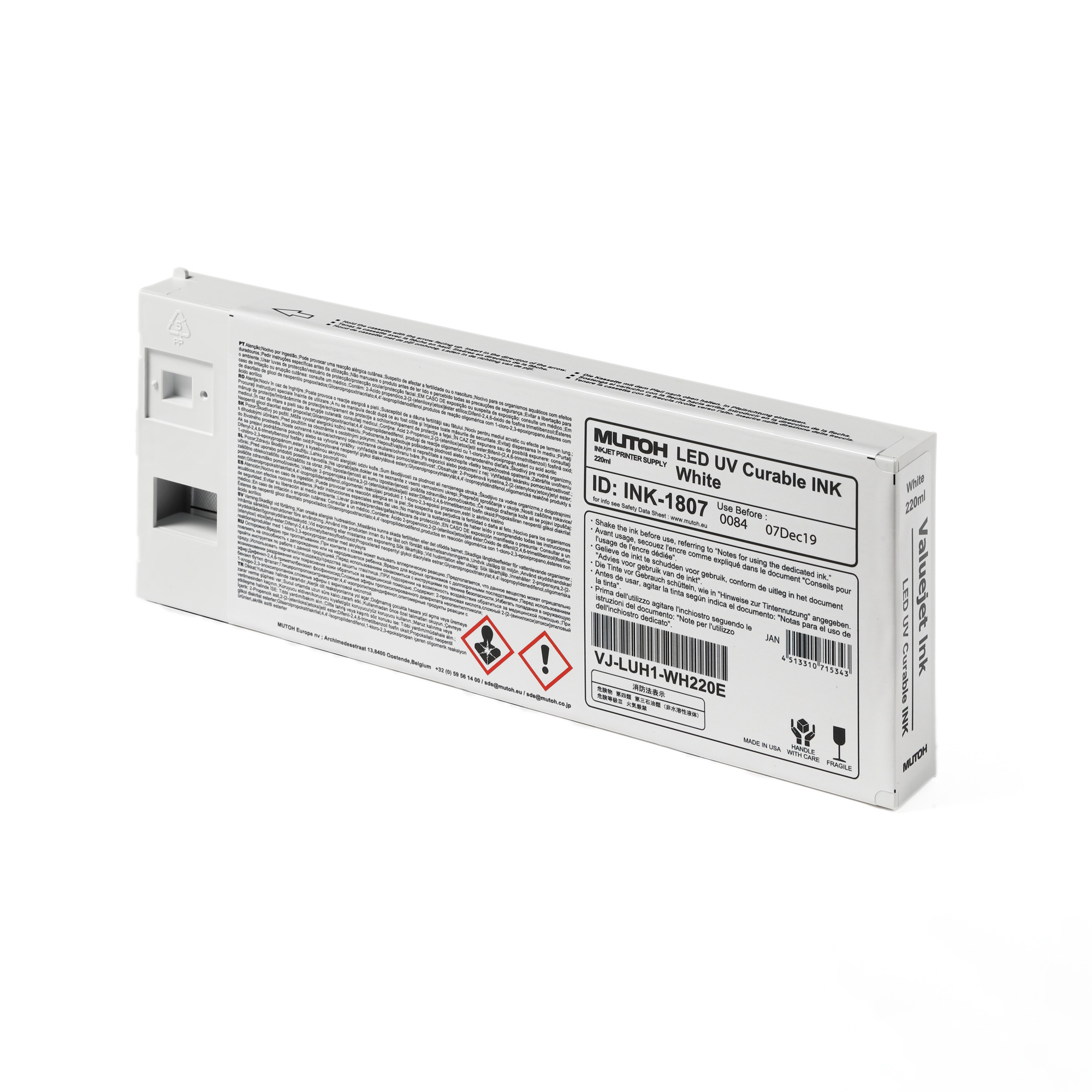 UH21 Hard LED UV Ink, diverses couleurs, cartouche de 220 ml