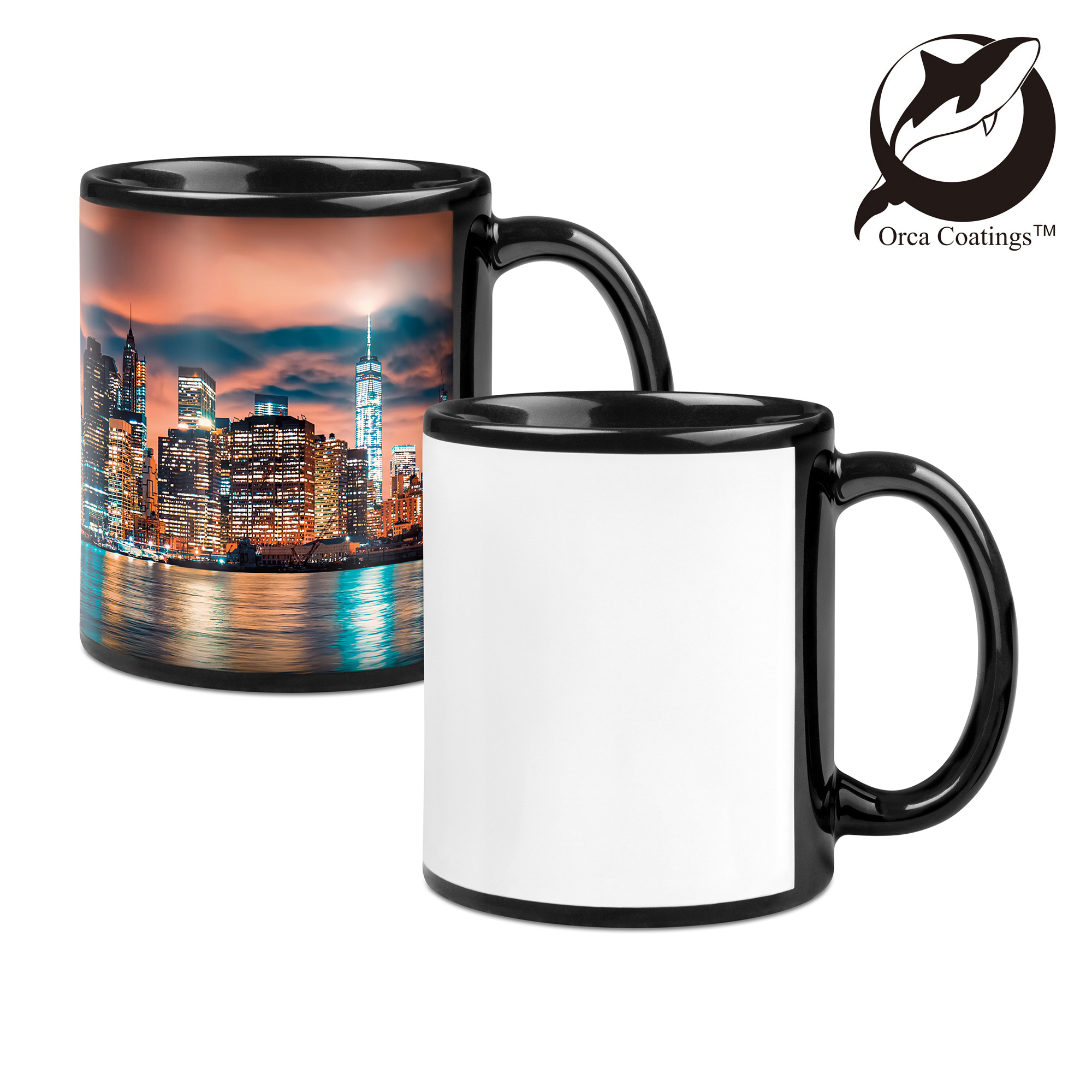 Tasse en céramique noire NORA 11oz, Orca™ Coating, résistant au lave-vaiselle, 12 pcs./couche, 36 pcs./carton