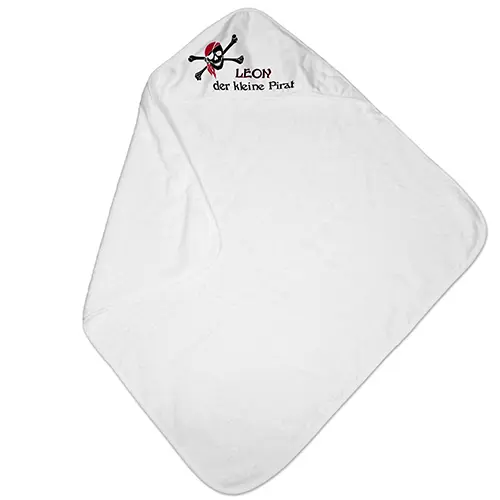 Sublistar® Kinderbadetuch Frottier mit bedruckbarer Kapuze, Farbe Weiß, Größe 80 x 80 cm