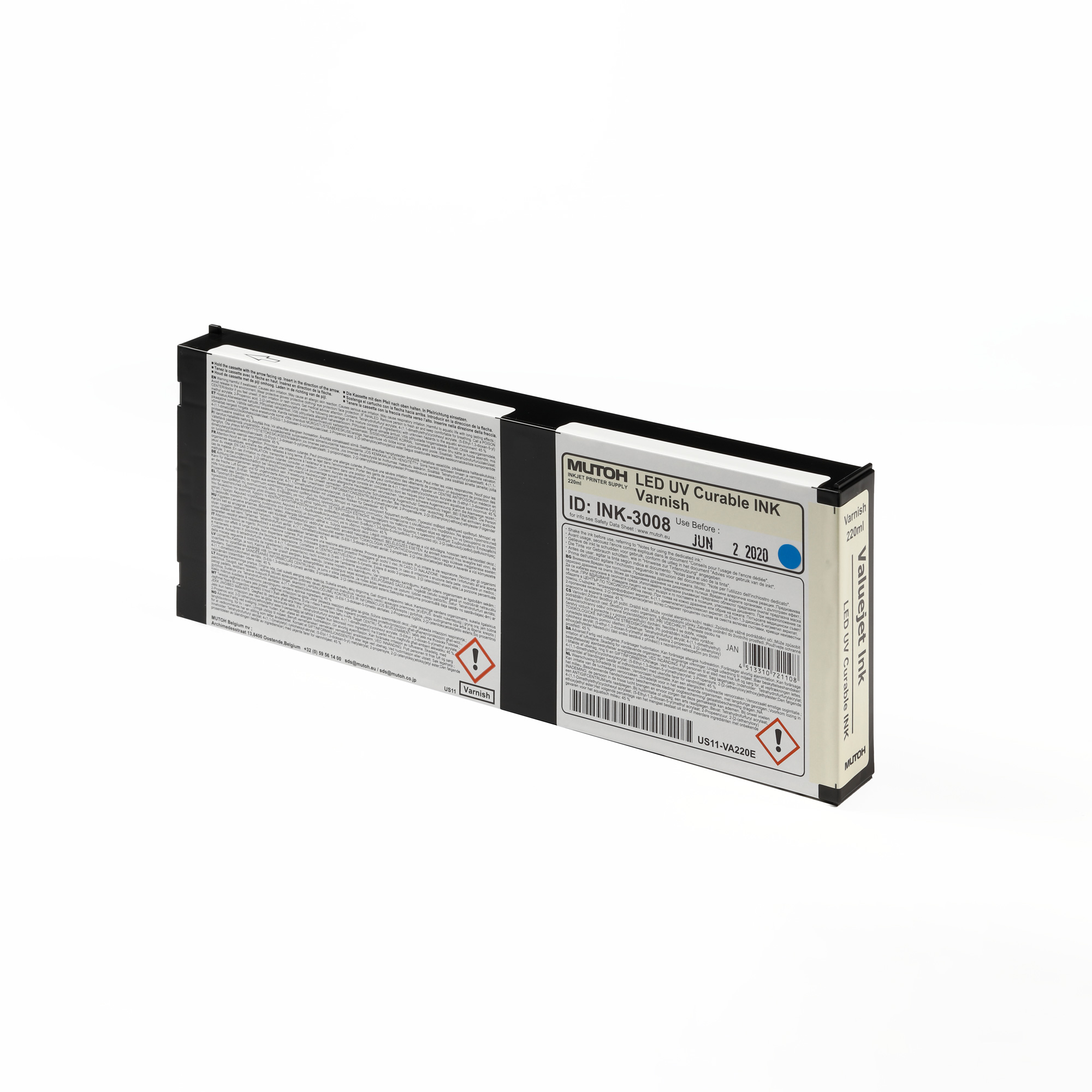 US11 Flex LED UV Ink, diverses couleurs, cartouche de 220 ml