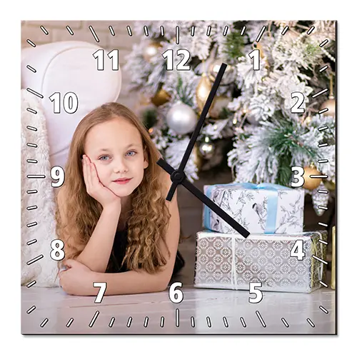 Hartfaser-Wanduhr quadratisch, div. Ausführungen