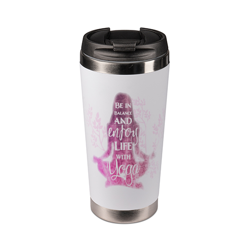 Conical stainless steel cup, 420 ml, polymer sheathed, various versions Conical stainless steel cup, 420 ml, polymer sheathed, various versions