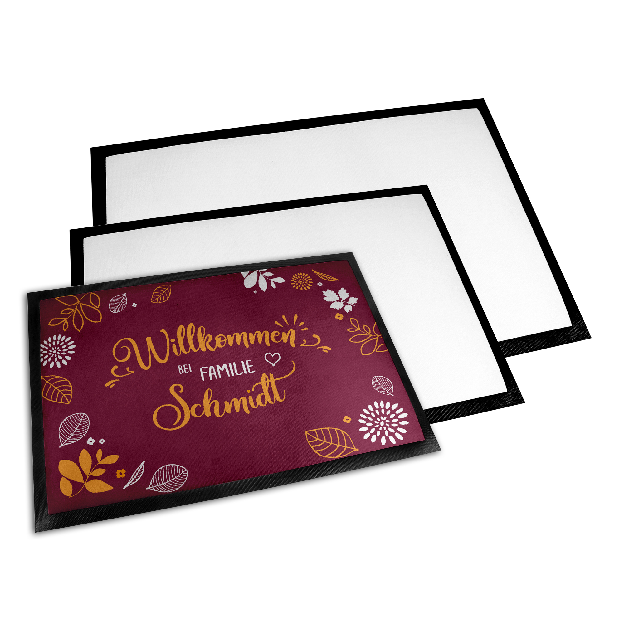 Sublistar® Fußmatte weiß mit Gummirand, rutschfest, div. Größen