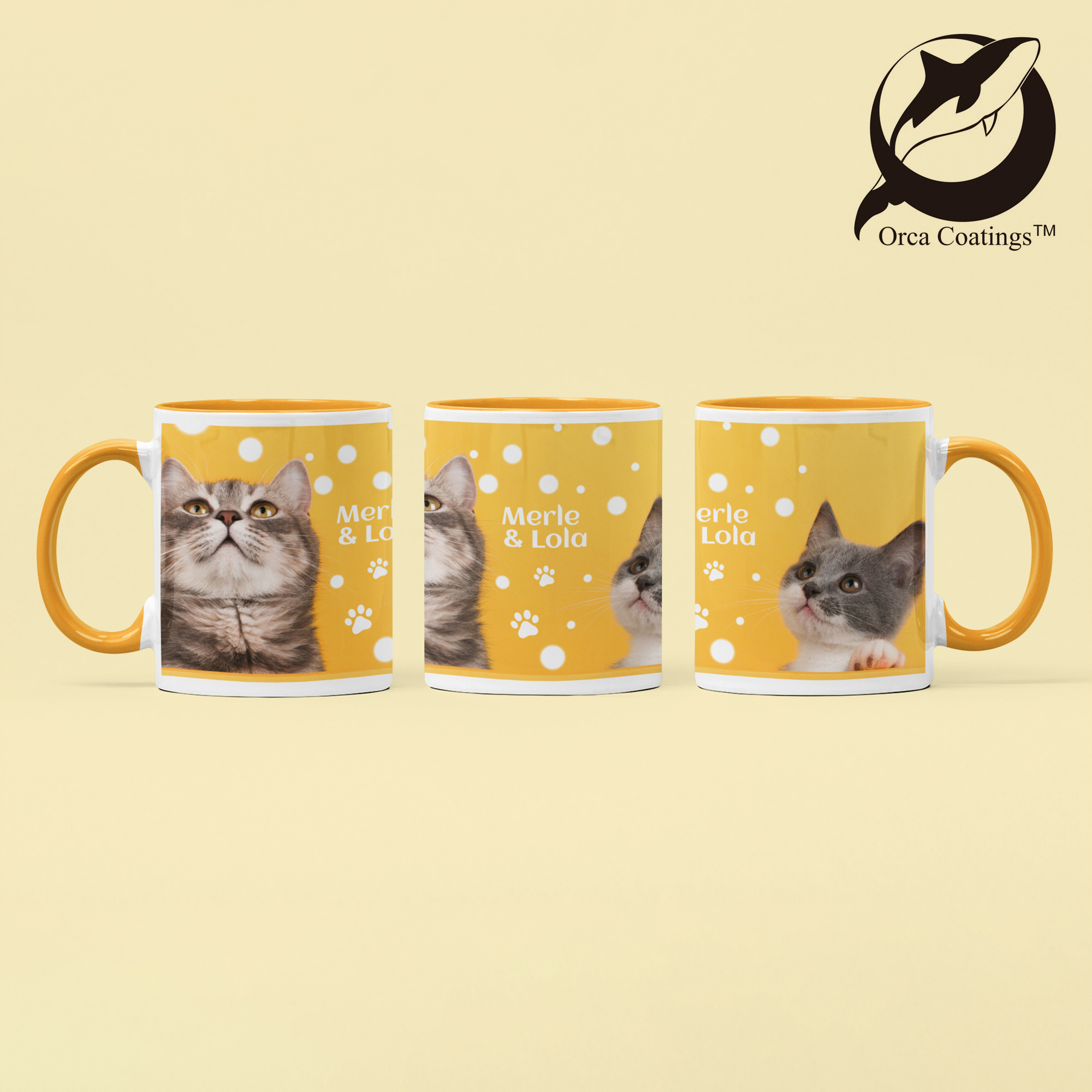 Tasse en céramique TWO TONES & HANDLE 11oz, Orca™ Coating, divers coloris