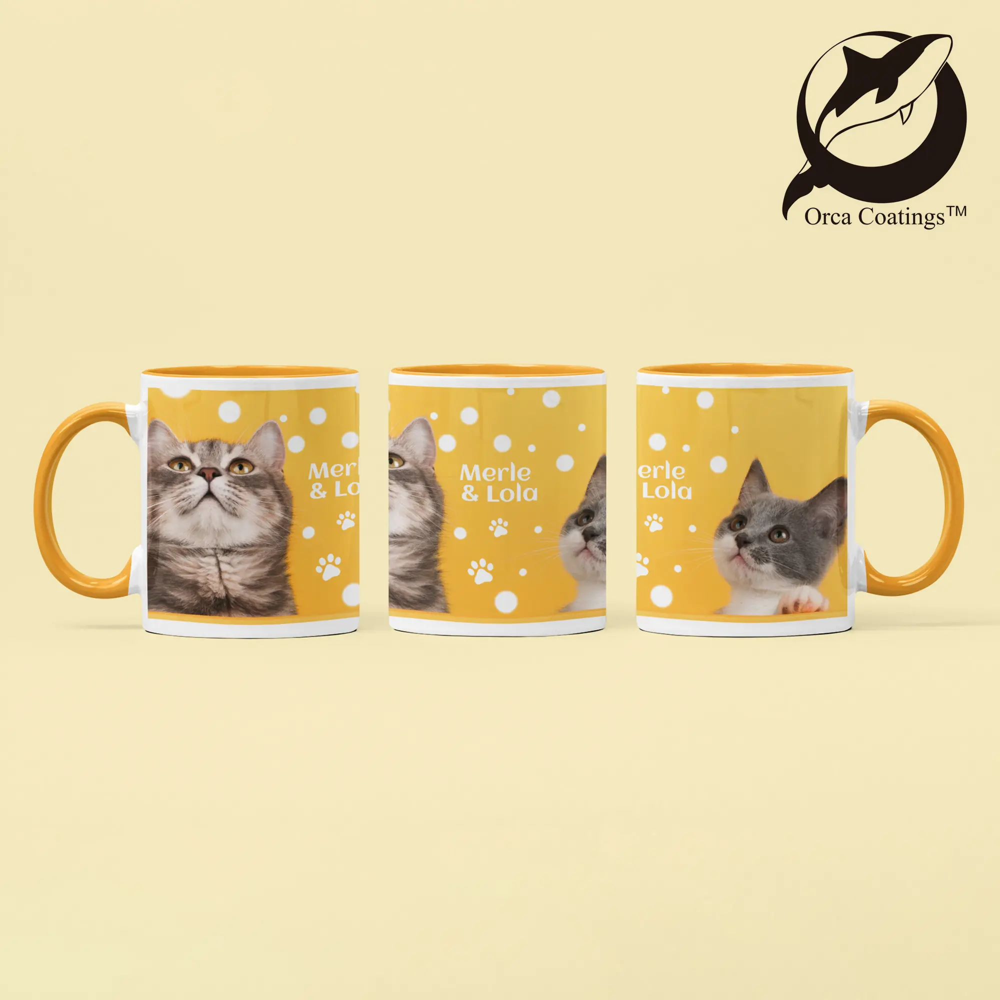 Keramiktasse TWO TONES & HANDLE 11oz, Orca™ Coating, div. Farben