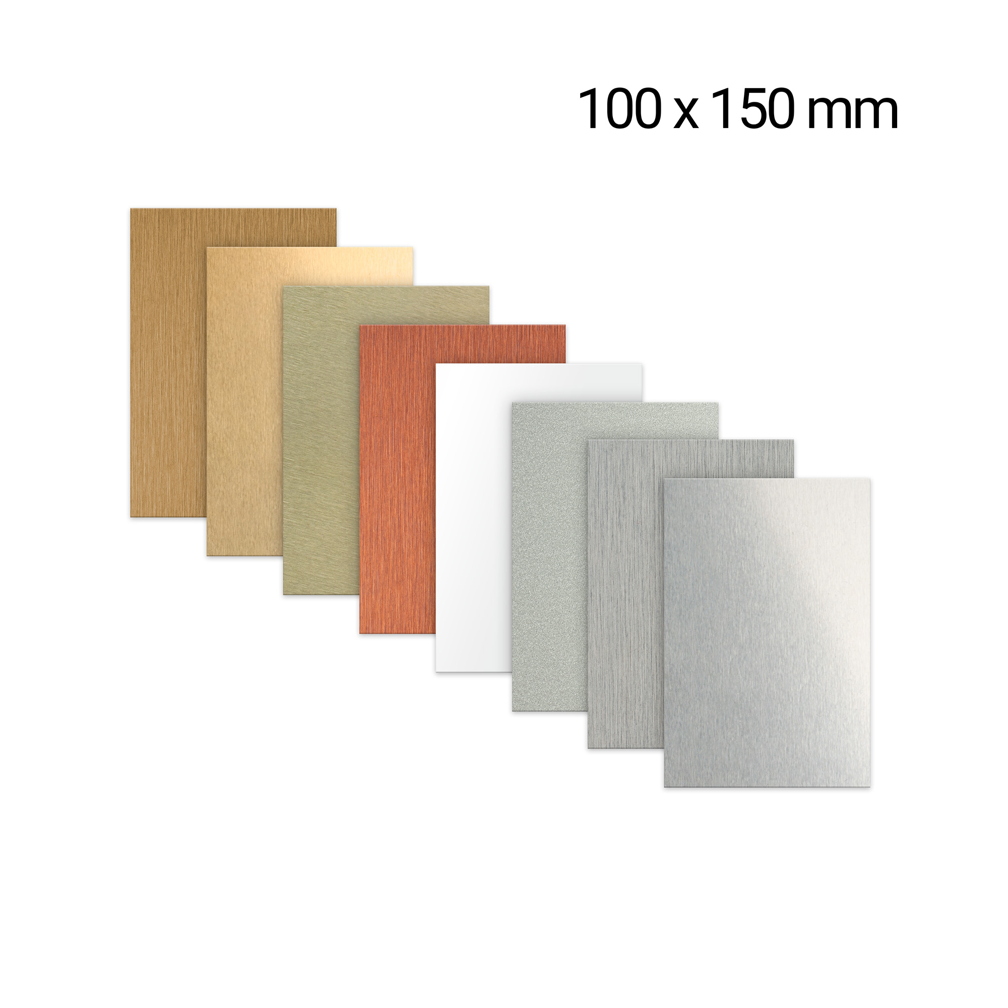 Alu-Tafel 100 x 150 mm, 0,5 mm stark, für Holztafel 152, div. Farben