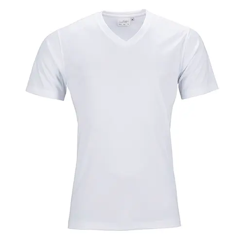 Men’s Active T-Shirt, V-Neck, Farbe White, div. Größen
