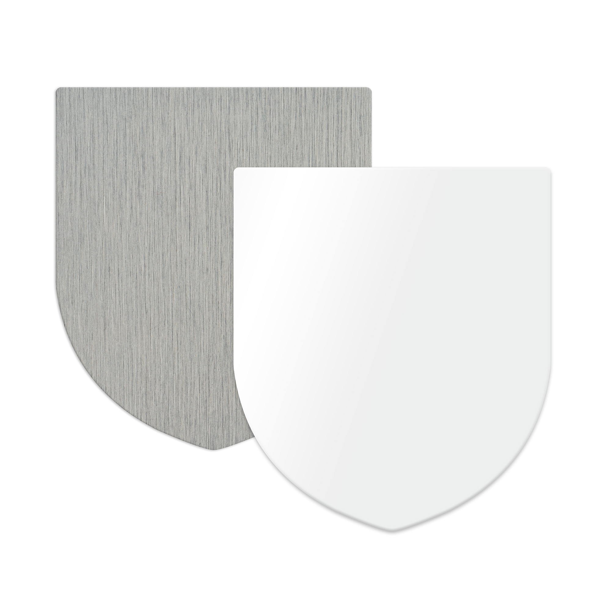 Alu-Wappen 65 x 75 mm, 0,5 mm stark, div. Farben