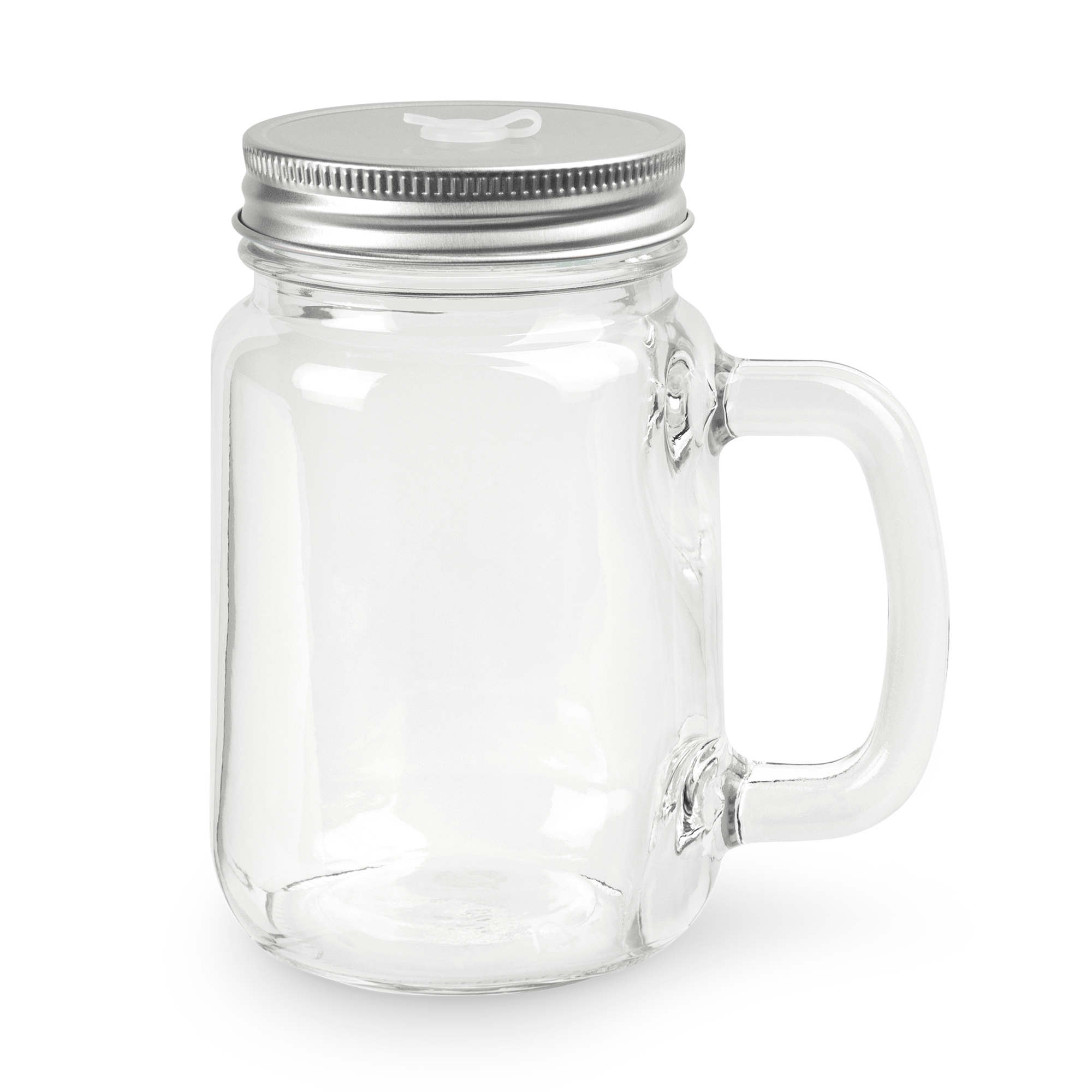 Mason Jar en verre avec anse, couvercle et une paille, différentes versions