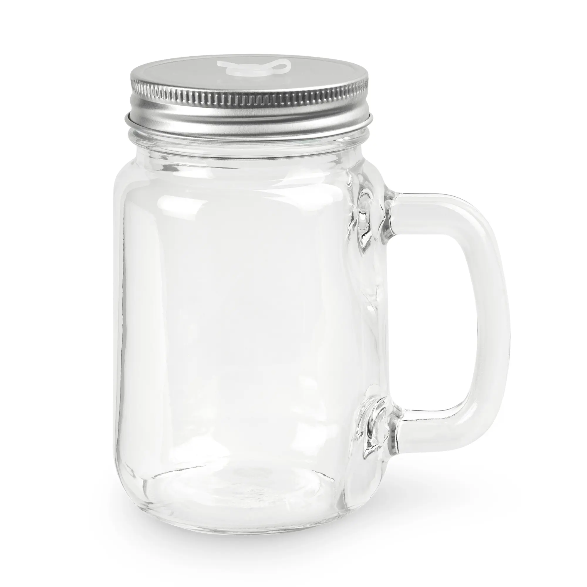 Mason Jar Henkelglas mit Deckel und Trinkhalm, versch. Ausführungen