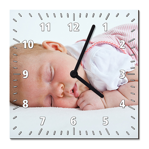 Hartfaser-Wanduhr quadratisch, div. Ausführungen