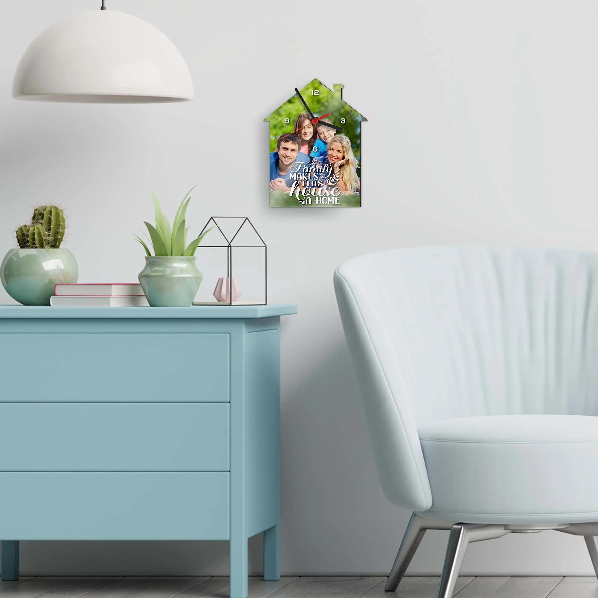 Sublistar® MDF Wanduhr Hausdesign, 23 x 19 cm, 3 mm stark, inkl. Uhrwerk und Zeiger