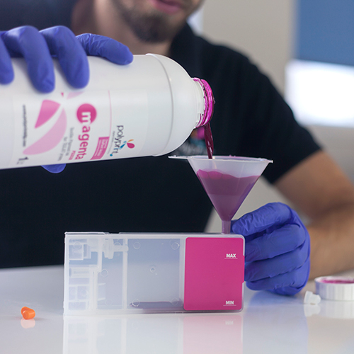 Cartouche rechargeable Polyprint pour Texjet echo², capacité de remplissage de 160 ml