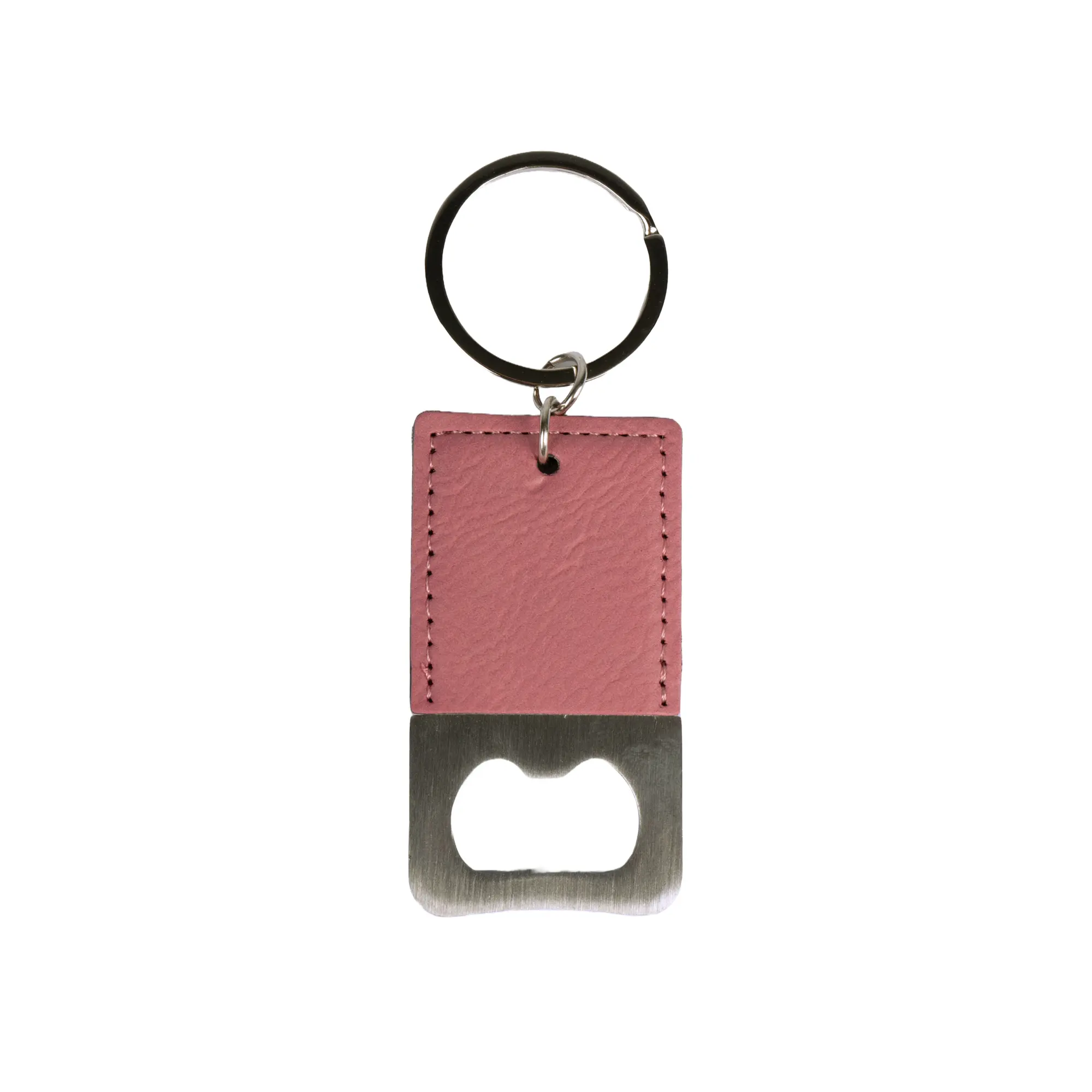 Laser Edelstahl-Flaschenöffner-Schlüsselanhänger mit Kunstleder-Beschichtung div. Farben