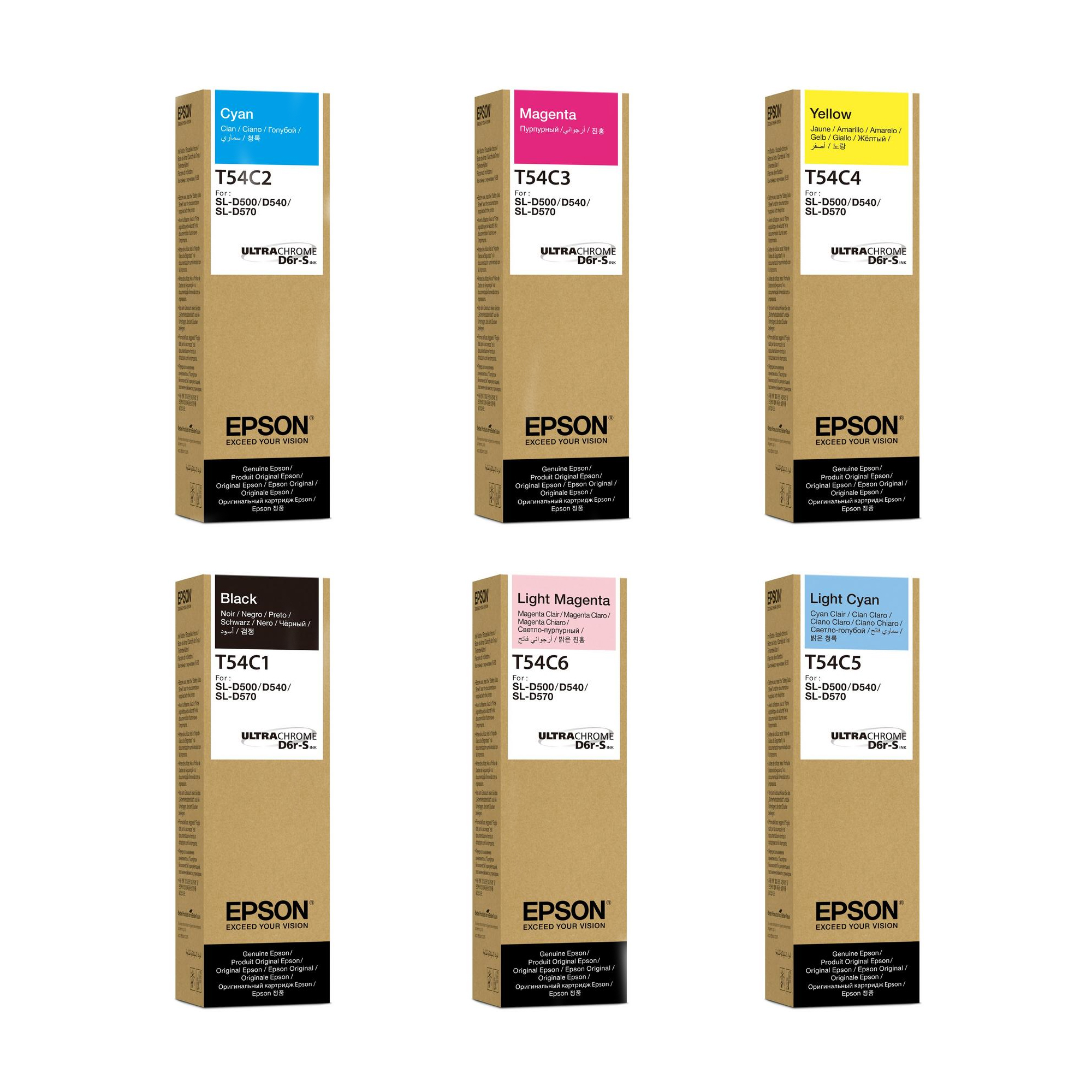 Epson UltraChrome® D6r-S, pour SureLab SL-D500, bouteille de 70 ml, diverses couleurs