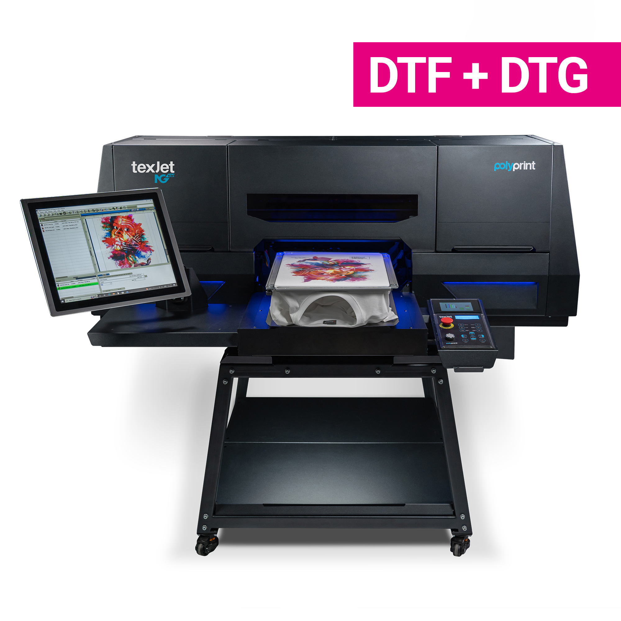 DTG Textildirektdrucksystem TexJet NG 120, 2 x Epson® I3200-A1 (1 x CMYK / 1 x White)