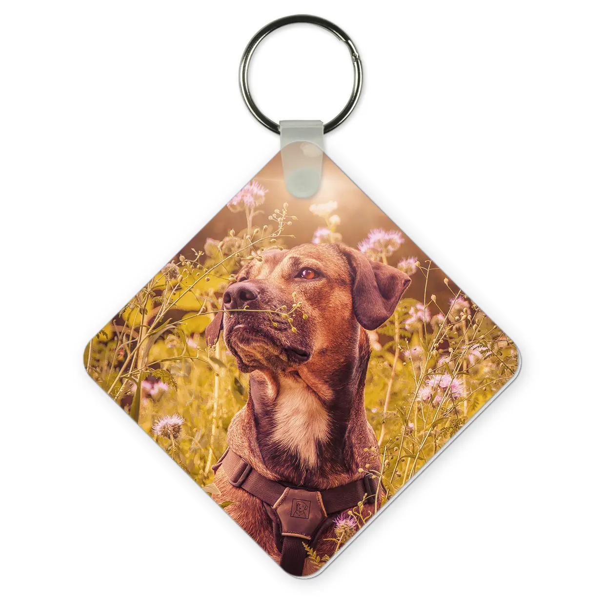 UNISUB Schlüsselanhänger, Größe 57 x 57 mm,  Weiß-glänzend