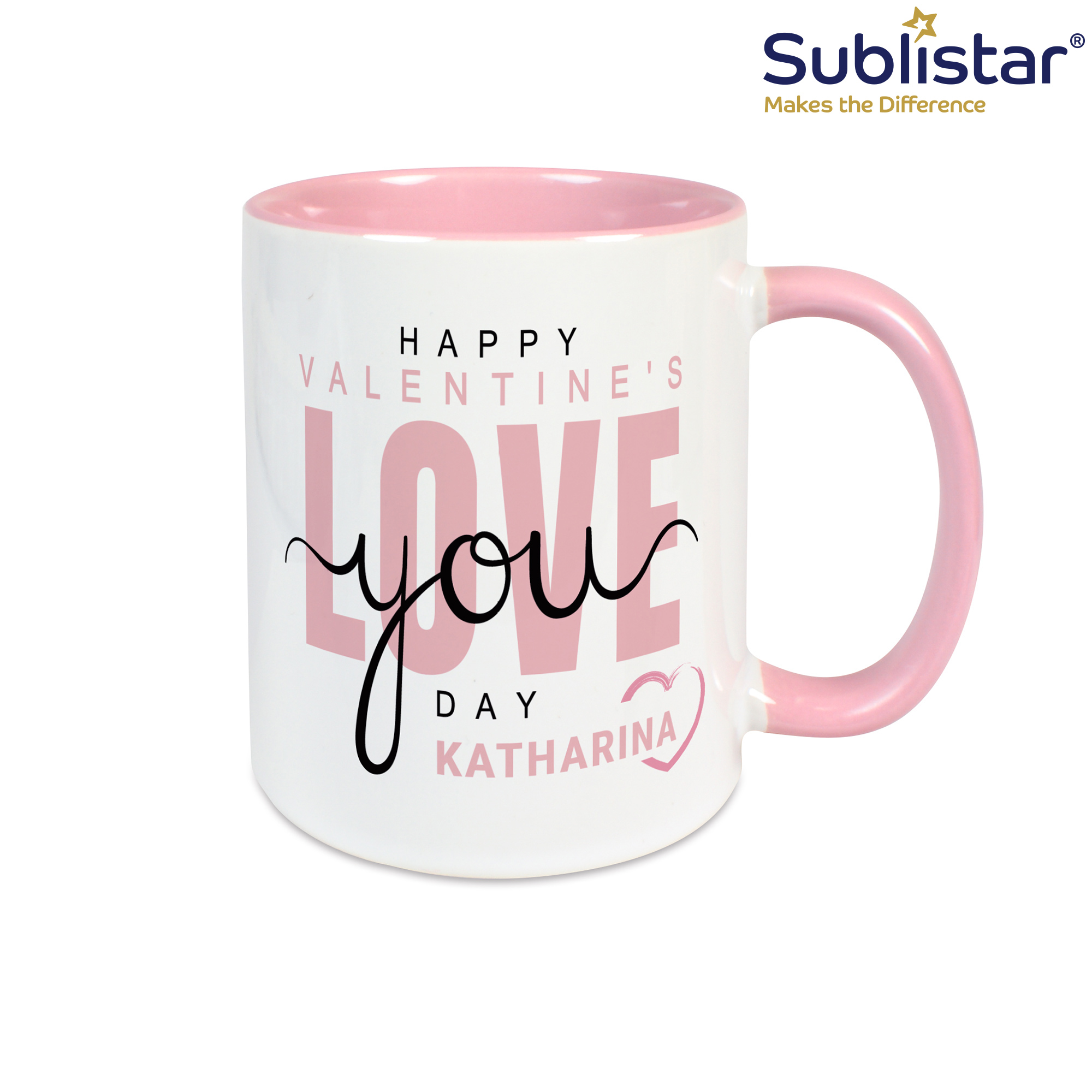 Tasse en céramique TWO TONES & HANDLE 11oz, Sublistar®-Coating, diverses couleurs