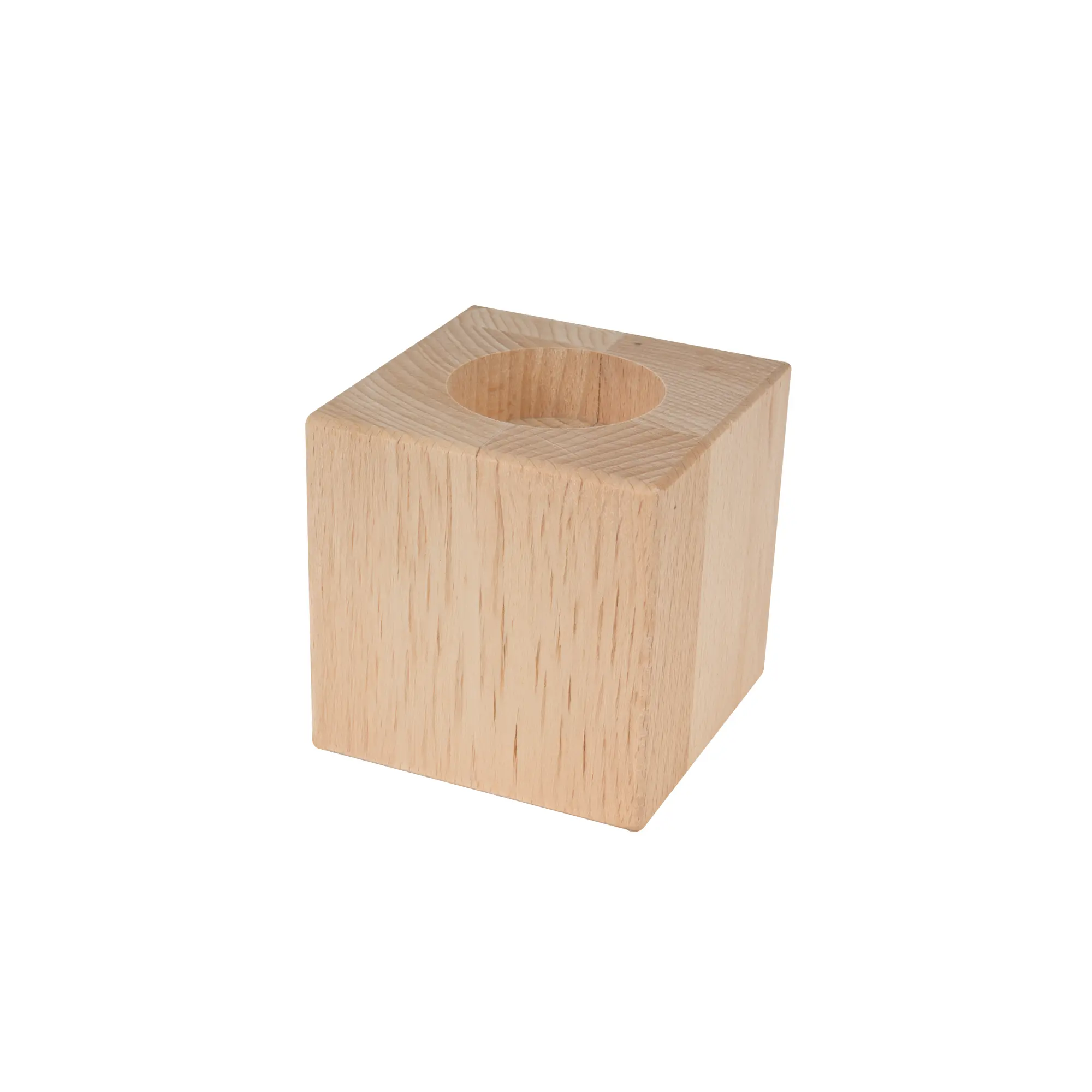 Holz-Teelichthalter in Würfelform für UV & Lasergravur, 70 x 70 x 70 mm, 36 St./Karton