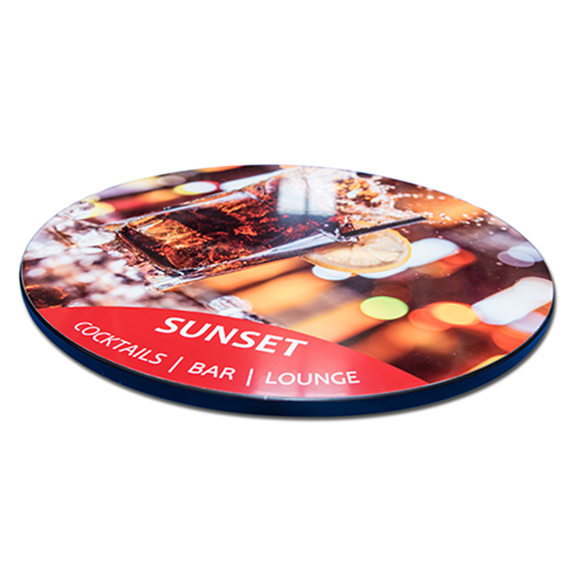 ChromaLuxe plateau de table pour table haute, sans support,  couleur blanc brillant, taille Ø 600 x 19 mm, 6 pcs./carton