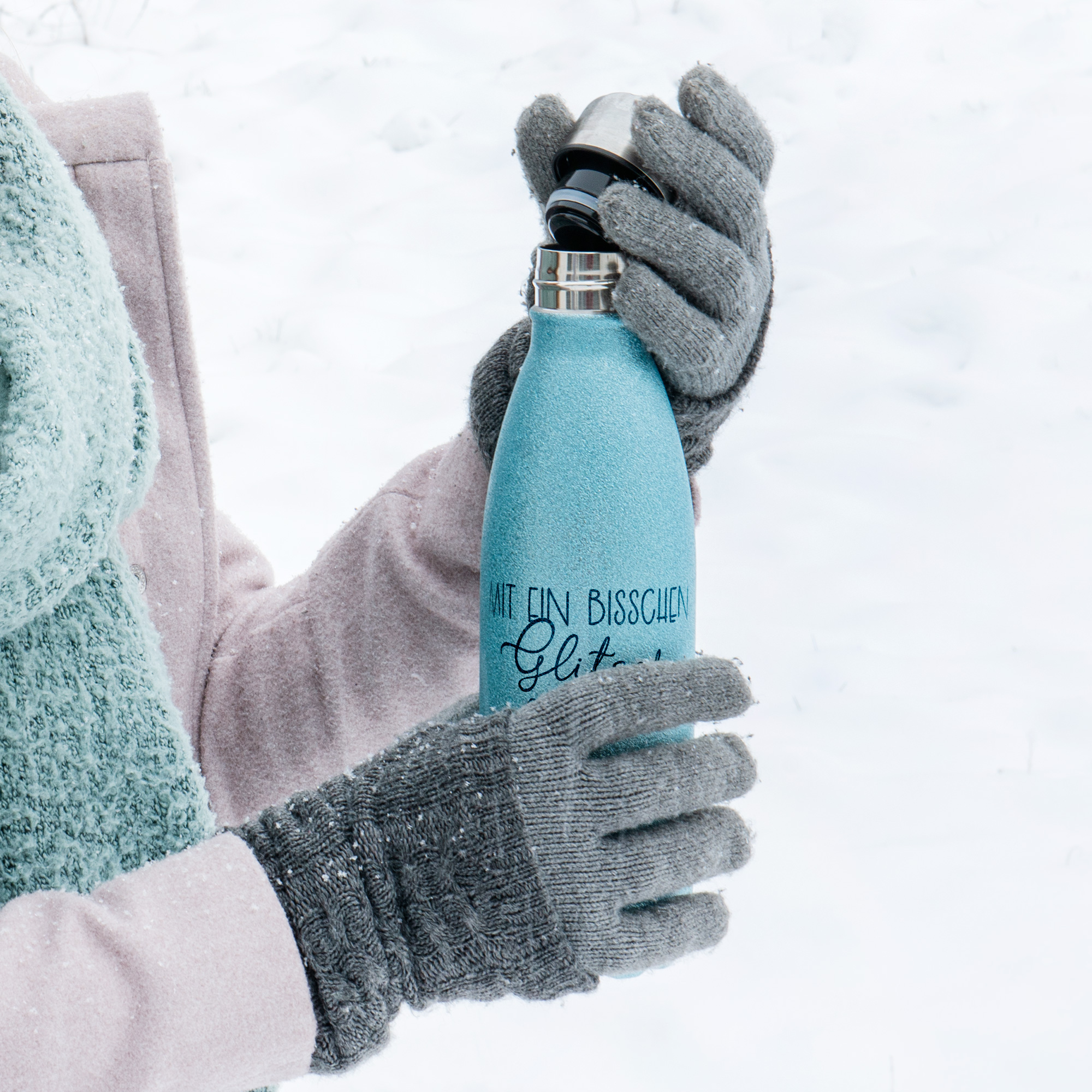Edelstahl-Thermoflasche, 500 ml, mit SPARK-Oberfläche