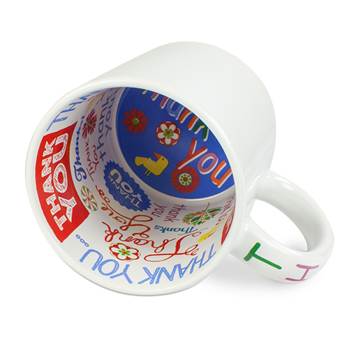 Keramik-Mottotasse 11oz weiß, mit Innendruck