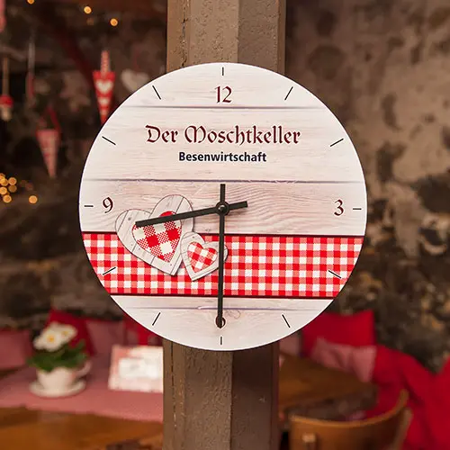 Hartfaser-Wanduhr rund, div. Ausführungen