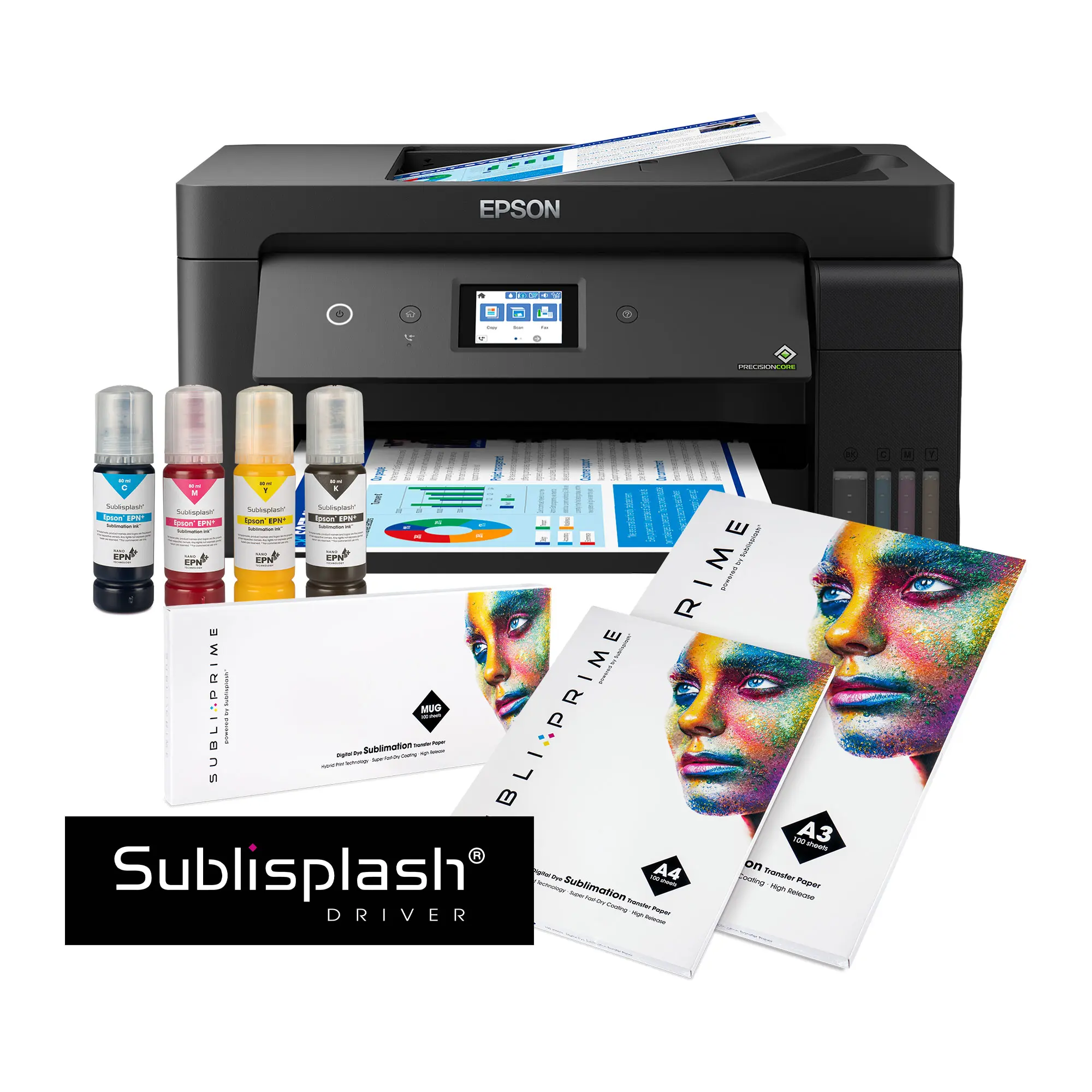 Kit de démarrage EcoTank à jet d'encre, format A3+, composé de: