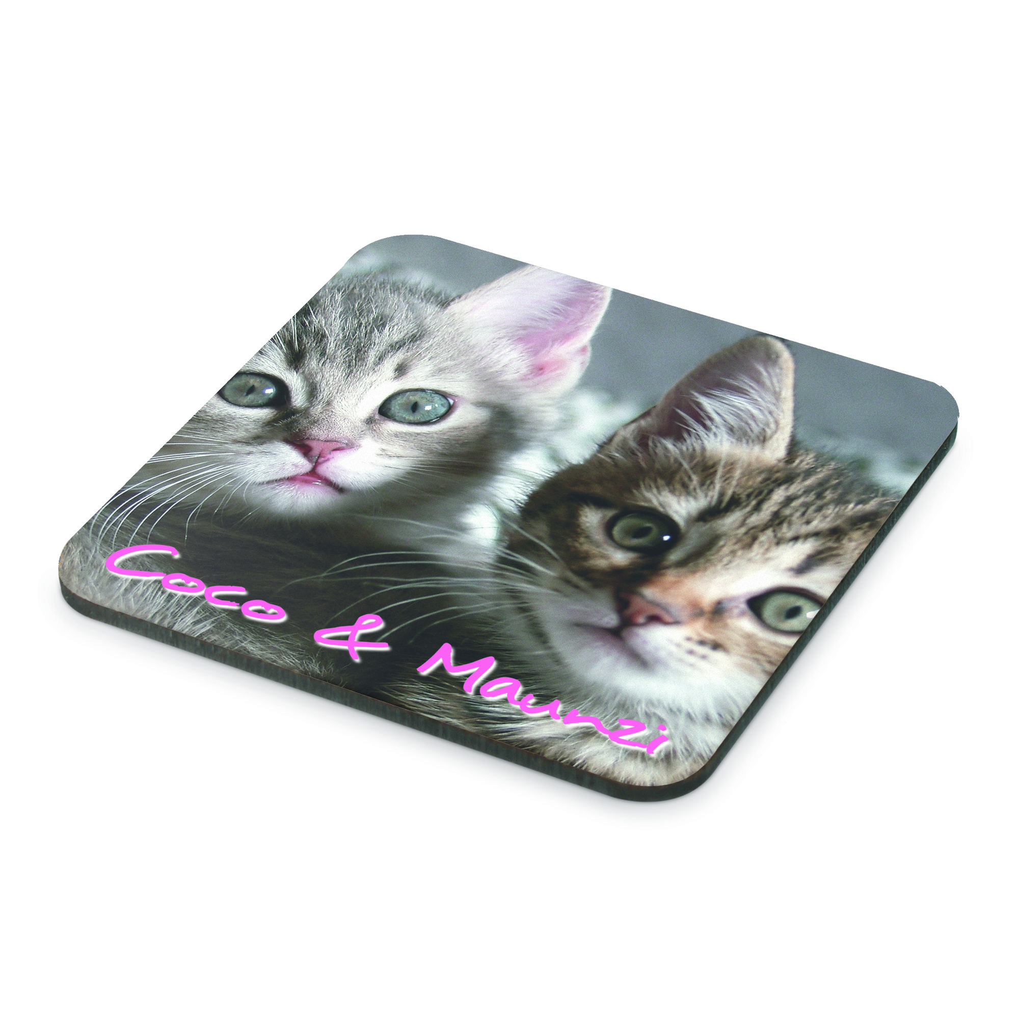 UNISUB Dessous de verre en fibre dure et liège 95 x 95 x 3 mm,  couleur blanc brillant, 40 pcs./carton