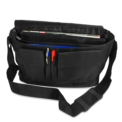 Sublistar® Schultertasche REPORTER mit wechselbarer Frontlasche, Schwarz Sublistar® Schultertasche REPORTER mit wechselbarer Frontlasche, Schwarz