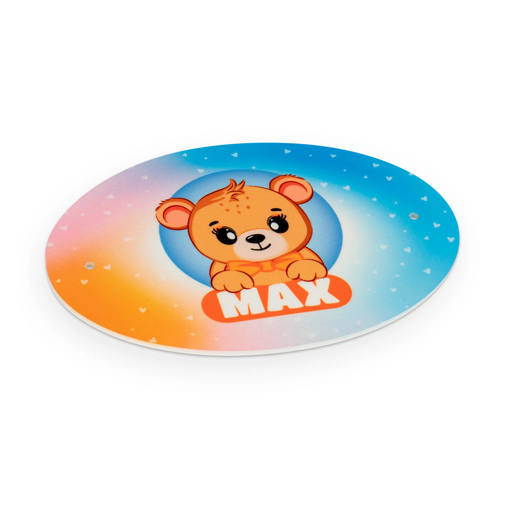 UNISUB door plate oval 127 x 88 x 2 mm, one side printable, colour glossy white, 50 pcs./carton