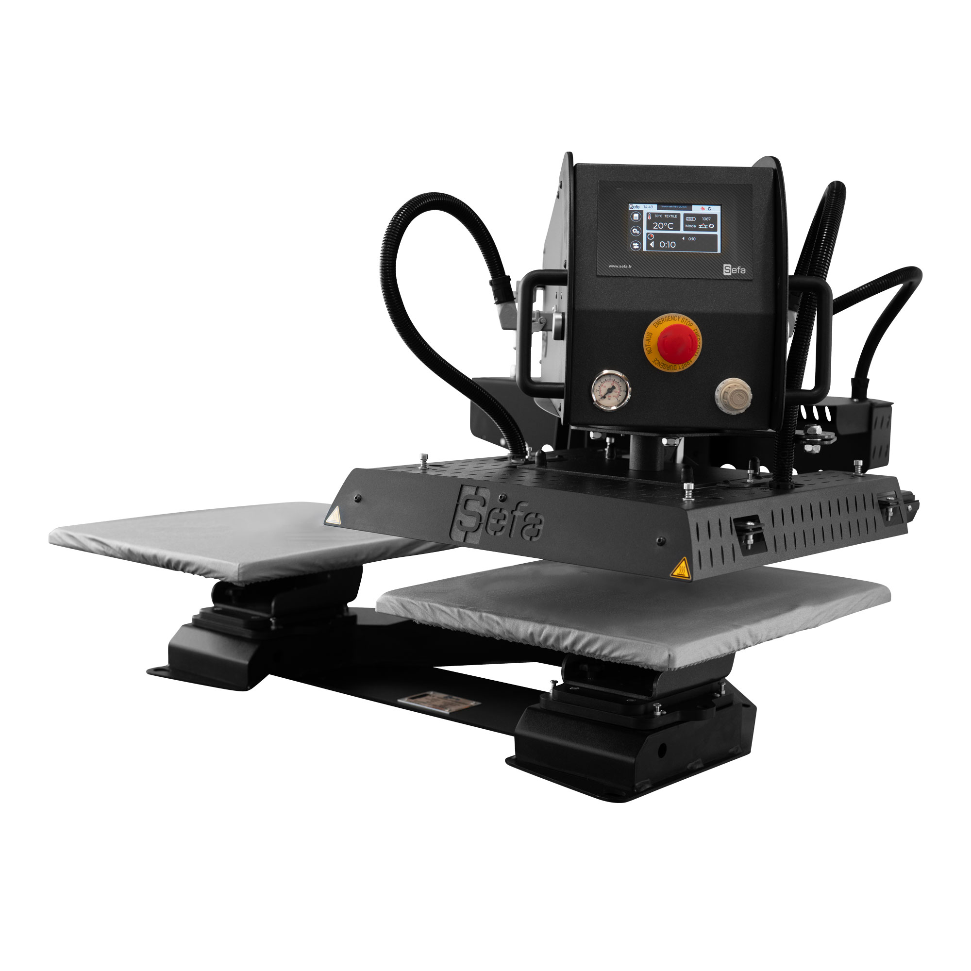 SEFA Pneumatische Transferpresse DUPLEX-LITE-V3, Black Edition Transferflächen 2 x 40 x 50 cm