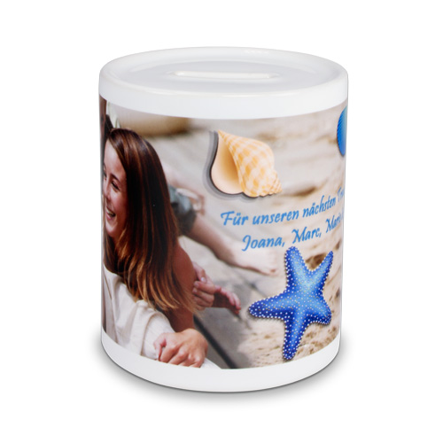 Tirelire Upper Class, couleur blanc, 36 pcs./carton