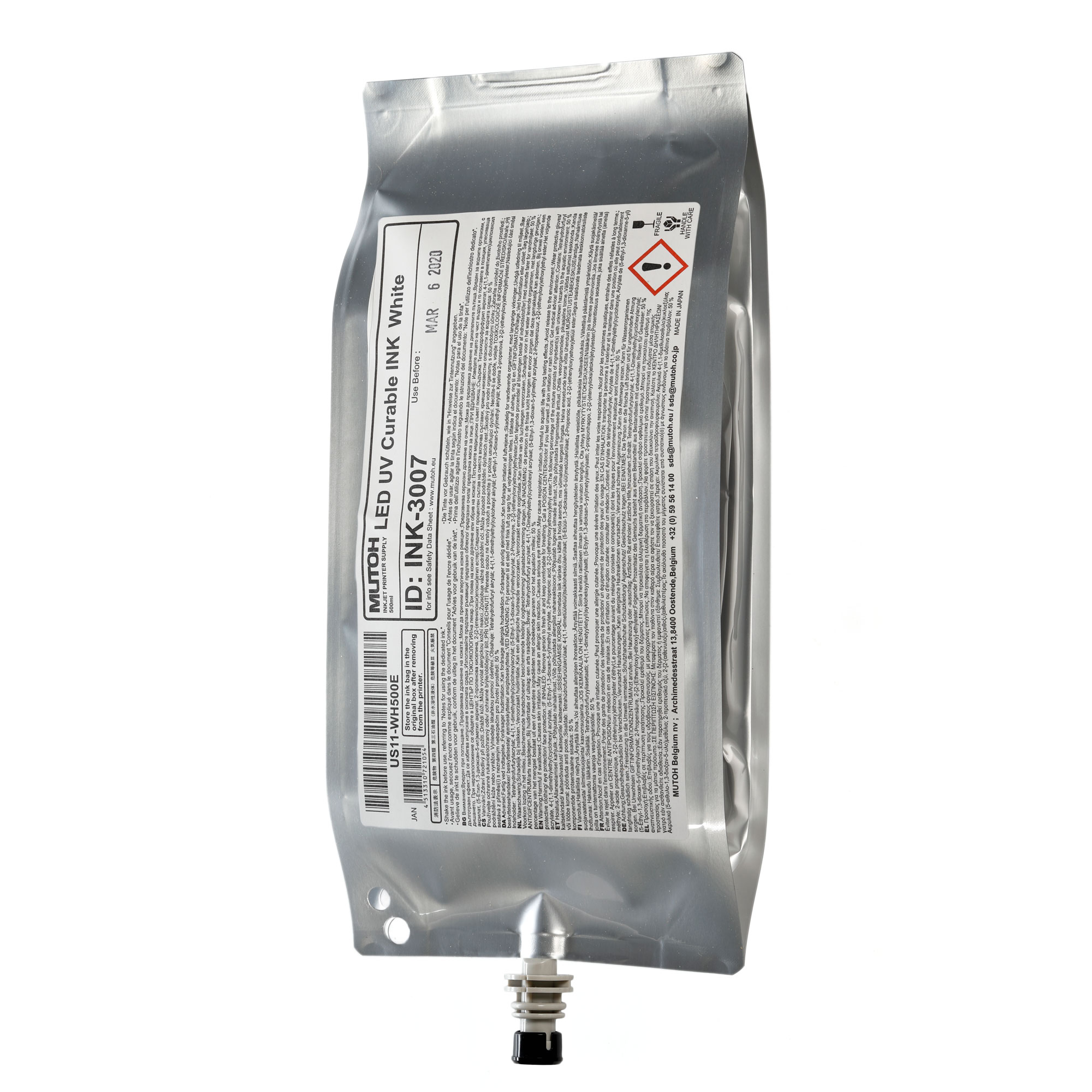 US11 Flex LED UV Ink, White, sachet de 500 ml