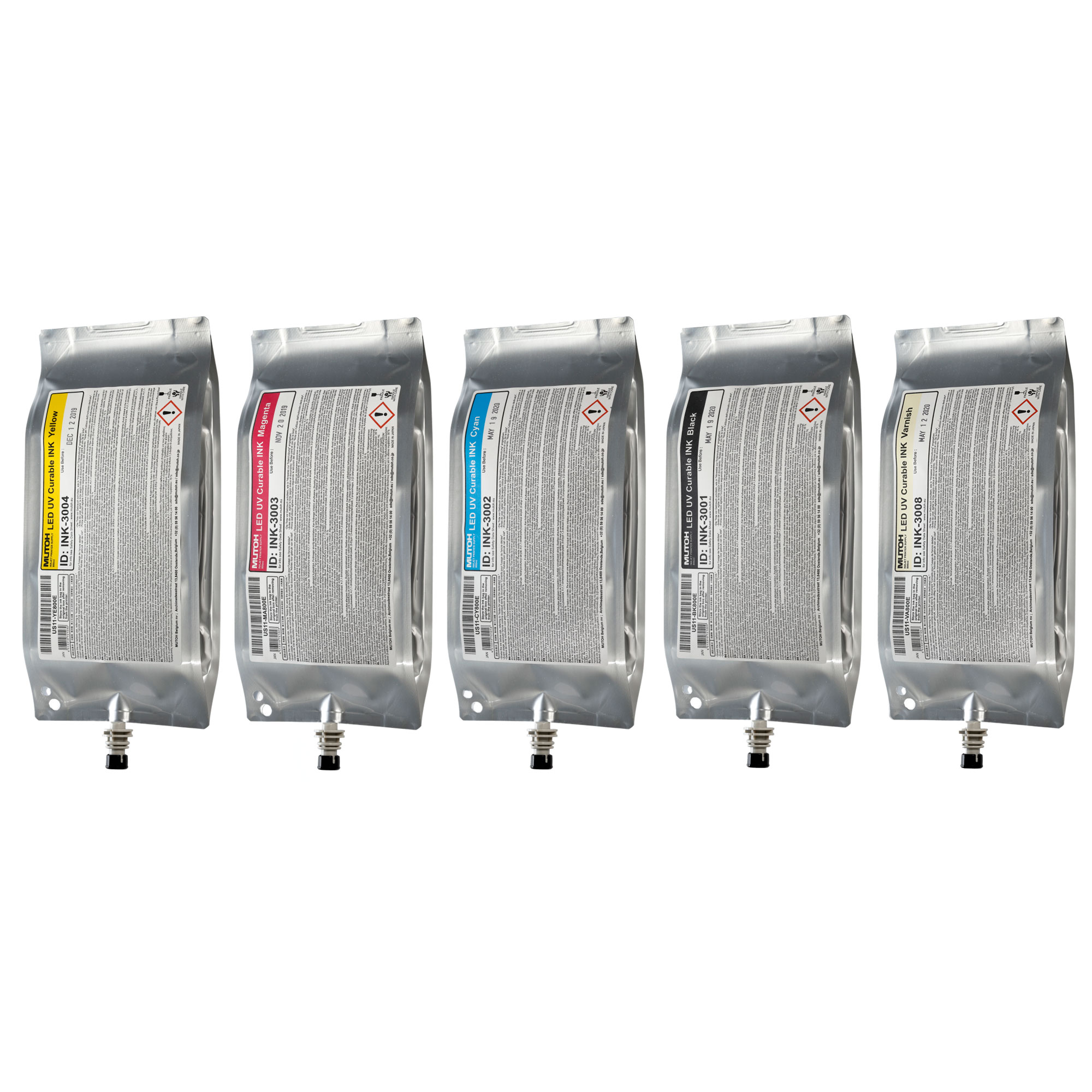 US11 Flex LED UV Ink, various colours, 800 ml ink pack